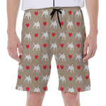 Bull Terrier Heart Pattern Print Men's Beach Shorts