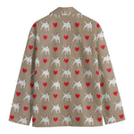 Bull Terrier Heart Pattern Print Men's Blazer