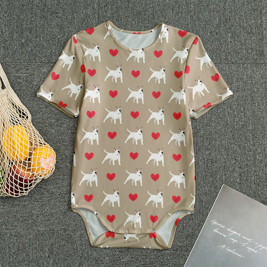 Bull Terrier Heart Pattern Print Men's Bodysuit