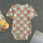 Bull Terrier Heart Pattern Print Men's Bodysuit