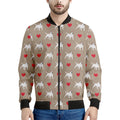 Bull Terrier Heart Pattern Print Men's Bomber Jacket