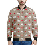 Bull Terrier Heart Pattern Print Men's Bomber Jacket