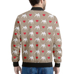 Bull Terrier Heart Pattern Print Men's Bomber Jacket