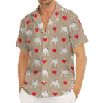 Bull Terrier Heart Pattern Print Men's Deep V-Neck Shirt