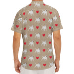 Bull Terrier Heart Pattern Print Men's Deep V-Neck Shirt
