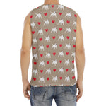 Bull Terrier Heart Pattern Print Men's Fitness Tank Top