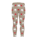 Bull Terrier Heart Pattern Print Men's Leggings