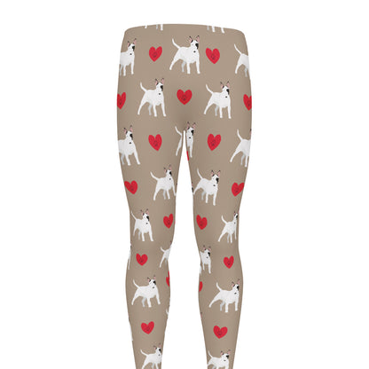 Bull Terrier Heart Pattern Print Men's leggings