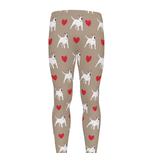 Bull Terrier Heart Pattern Print Men's leggings