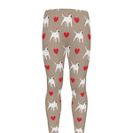 Bull Terrier Heart Pattern Print Men's leggings