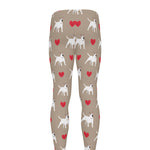 Bull Terrier Heart Pattern Print Men's leggings
