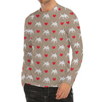 Bull Terrier Heart Pattern Print Men's Long Sleeve Rash Guard