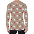 Bull Terrier Heart Pattern Print Men's Long Sleeve T-Shirt