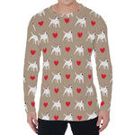Bull Terrier Heart Pattern Print Men's Long Sleeve T-Shirt