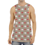 Bull Terrier Heart Pattern Print Men's Muscle Tank Top