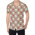 Bull Terrier Heart Pattern Print Men's Shirt