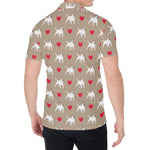 Bull Terrier Heart Pattern Print Men's Shirt