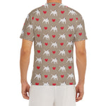 Bull Terrier Heart Pattern Print Men's Short Sleeve Rash Guard