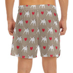 Bull Terrier Heart Pattern Print Men's Split Running Shorts