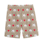 Bull Terrier Heart Pattern Print Men's Sports Shorts