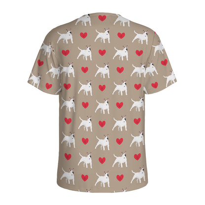 Bull Terrier Heart Pattern Print Men's Sports T-Shirt