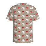 Bull Terrier Heart Pattern Print Men's Sports T-Shirt