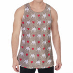 Bull Terrier Heart Pattern Print Men's Velvet Tank Top