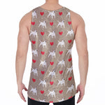 Bull Terrier Heart Pattern Print Men's Velvet Tank Top