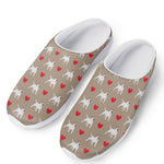 Bull Terrier Heart Pattern Print Mesh Casual Shoes