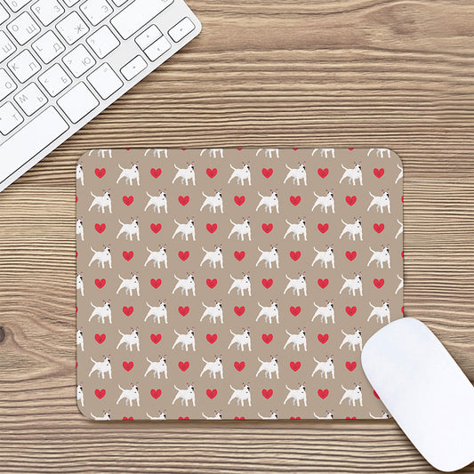 Bull Terrier Heart Pattern Print Mouse Pad