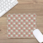Bull Terrier Heart Pattern Print Mouse Pad