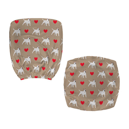 Bull Terrier Heart Pattern Print Office Chair Cover