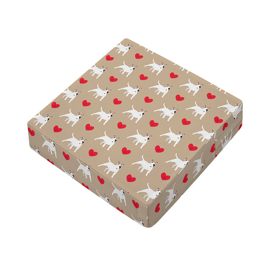 Bull Terrier Heart Pattern Print Outdoor Seat Cushion Cover