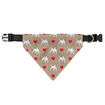 Bull Terrier Heart Pattern Print Over The Collar Dog Bandana
