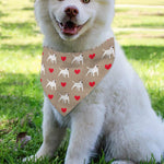 Bull Terrier Heart Pattern Print Over The Collar Dog Bandana