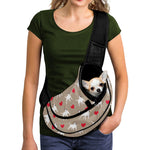 Bull Terrier Heart Pattern Print Pet Sling Carrier