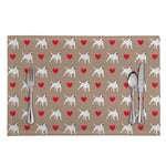 Bull Terrier Heart Pattern Print Placemat