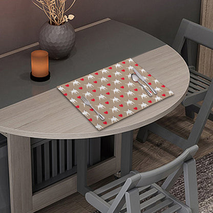 Bull Terrier Heart Pattern Print Placemat