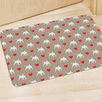 Bull Terrier Heart Pattern Print Polyester Doormat