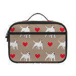 Bull Terrier Heart Pattern Print Portable Lunch Bag