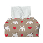 Bull Terrier Heart Pattern Print Rectangle Tissue Box Cover