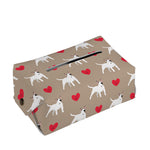 Bull Terrier Heart Pattern Print Rectangle Tissue Box Cover