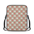 Bull Terrier Heart Pattern Print Rectangular Crossbody Bag