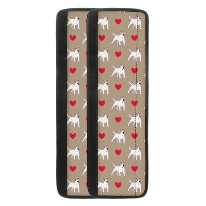 Bull Terrier Heart Pattern Print Refrigerator Handle Covers