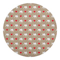 Bull Terrier Heart Pattern Print Round Blanket