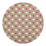 Bull Terrier Heart Pattern Print Round Blanket