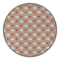 Bull Terrier Heart Pattern Print Round Floor Mat