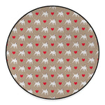 Bull Terrier Heart Pattern Print Round Floor Mat