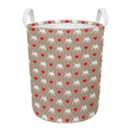 Bull Terrier Heart Pattern Print Round Laundry Basket