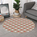 Bull Terrier Heart Pattern Print Round Rug